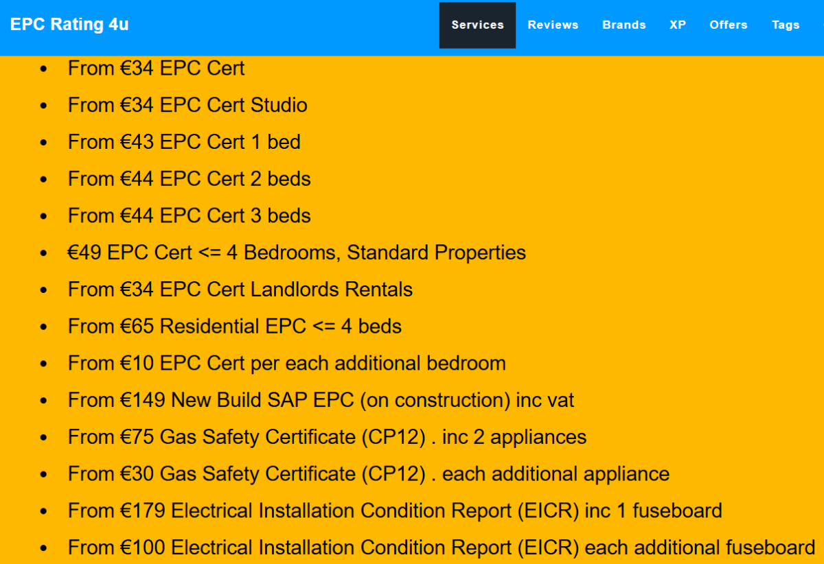 EPC Cert Cost, EPC Rating Top 100 prices scraped from Google. 1,039 quotes. £34-£515. Avg Price £44. 🤫 EPC Cert Prices '25 🙊